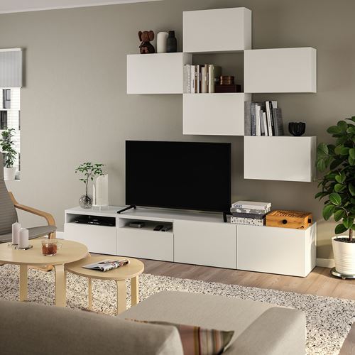BESTÅ tv ünitesi, beyaz, 240x42x230 cm, LAPPVIKEN
