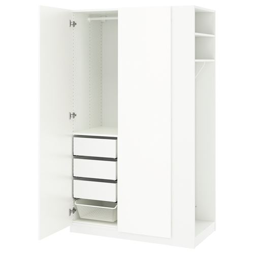 PAX/FARDAL PAX gardırop, beyaz-parlak cila, 120x60x201 cm