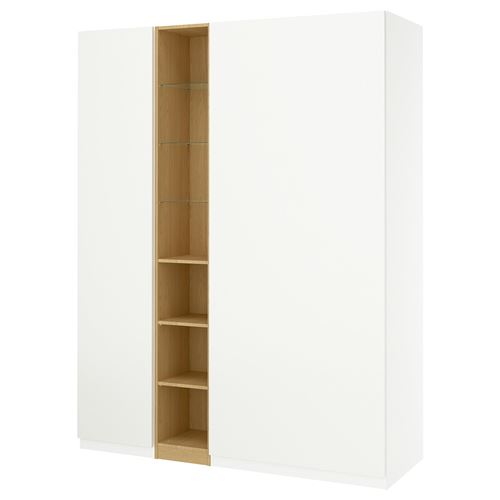 PAX/FORSAND PAX gardırop, beyaz-meşe görünümlü, 185x60x236 cm