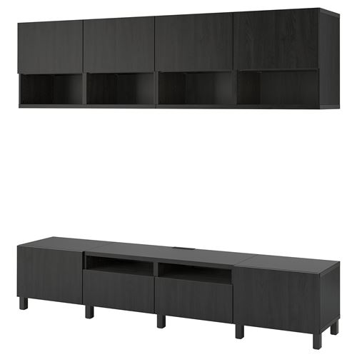 BESTÅ tv ünitesi, venge, 240x42x230 cm, LAPPVIKEN, fren raylı
