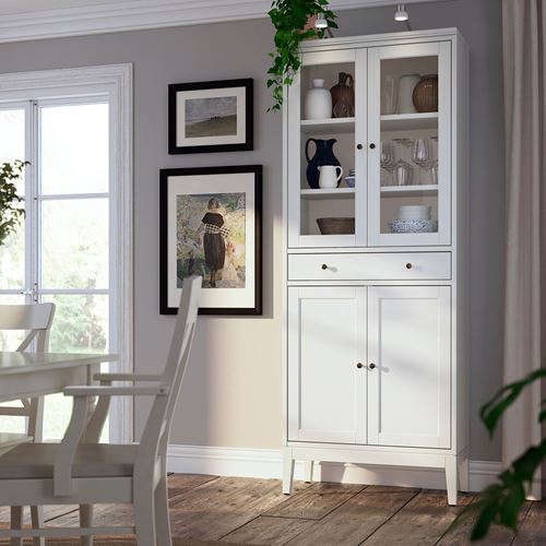 IDANÄS vitrin, beyaz, 81x39x211 cm