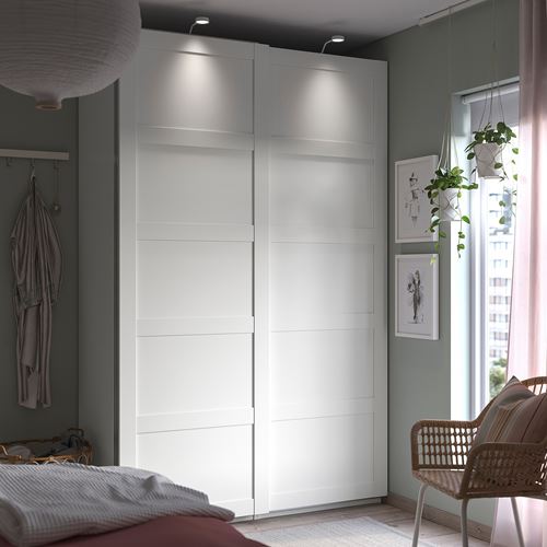 PAX/BERGSBO PAX sürgü kapaklı gardırop, beyaz, 150x66x236 cm