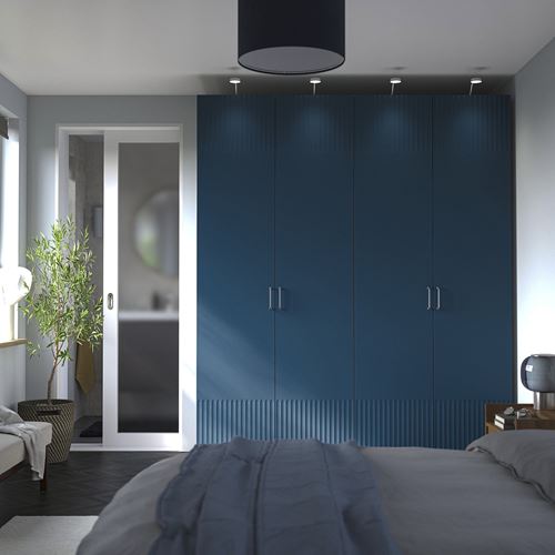 PAX/FYRUDDEN PAX gardırop, beyaz-mavi, 200x60x236 cm