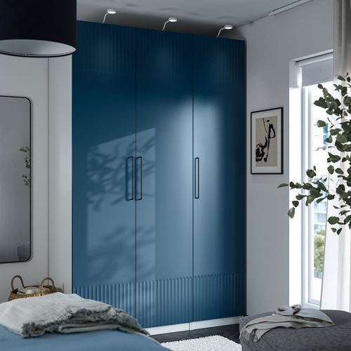 PAX/FYRUDDEN PAX gardırop, beyaz-mavi, 150x58x236 cm