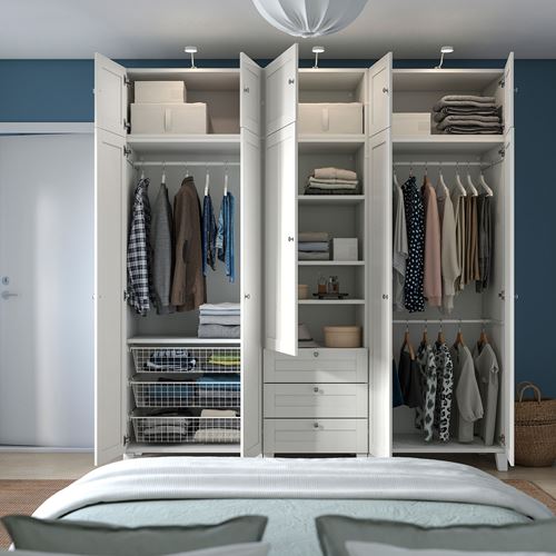 PLATSA/SANNIDAL PLATSA gardırop, beyaz, 220x57x231 cm
