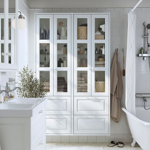 TÄNNFORSEN banyo boy dolabı, beyaz, 60x35x195 cm