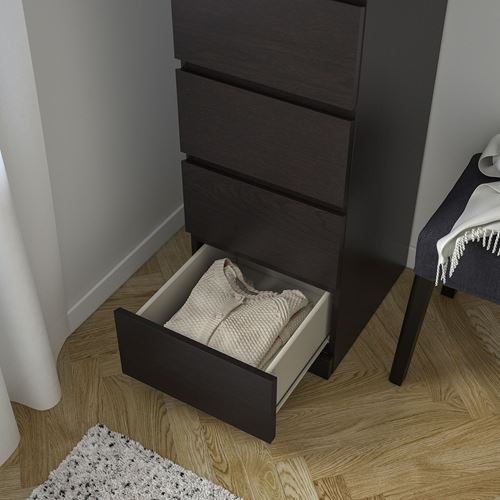 MALM 6 çekmeceli şifonyer, venge, 40x123 cm, aynalı
