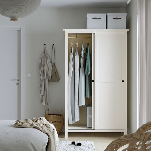 HEMNES sürgü kapaklı gardırop, beyaz, 120x59x197 cm