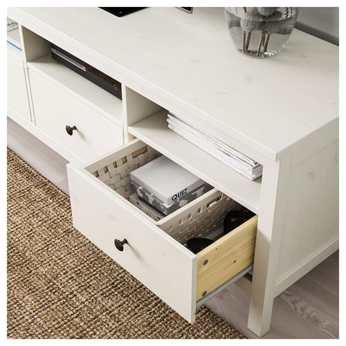 HEMNES tv sehpası, beyaz vernik, 148x47x57 cm