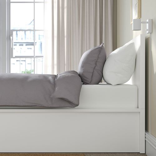 MALM tek kişilik baza, beyaz, 90x200 cm, bazalı