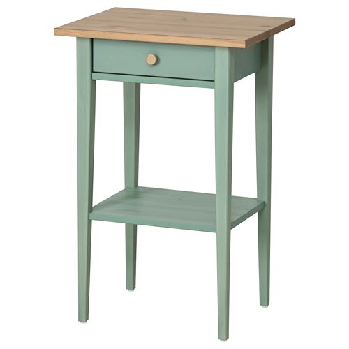 HEMNES komodin, gri-yeşil-açık kahverengi boyalı, 46x35 cm