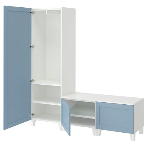 PLATSA/SANNIDAL PLATSA gardırop, beyaz-mavi, 180x42x191 cm