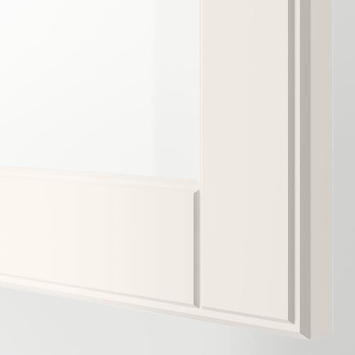 BESTÅ dolap kombinasyonu, beyaz-şeffaf cam, 120x42x202 cm, SMEVIKEN/OSTVIK
