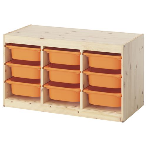 TROFAST saklama ünitesi, çam-açık turuncu, 93x44x52 cm