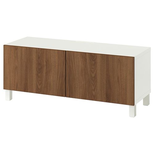BESTÅ tv sehpası, beyaz-ceviz görünüm, 120x42x48 cm, LAPPVIKEN/SINDVIK, STUBBARP