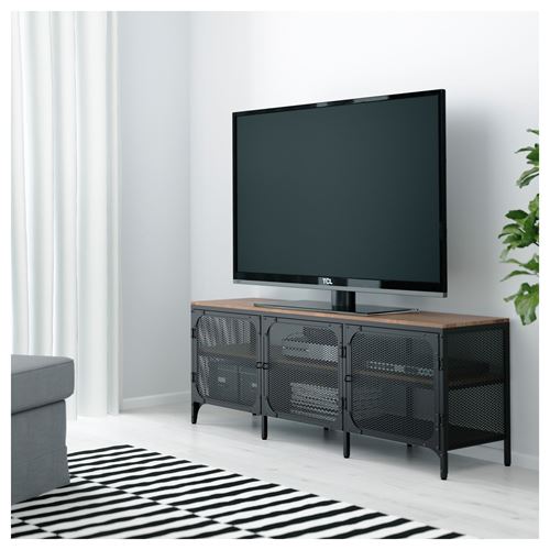 FJÄLLBO tv sehpası, siyah, 150x54 cm