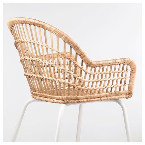 NILSOVE rattan sandalye, rattan-beyaz, Mindersiz