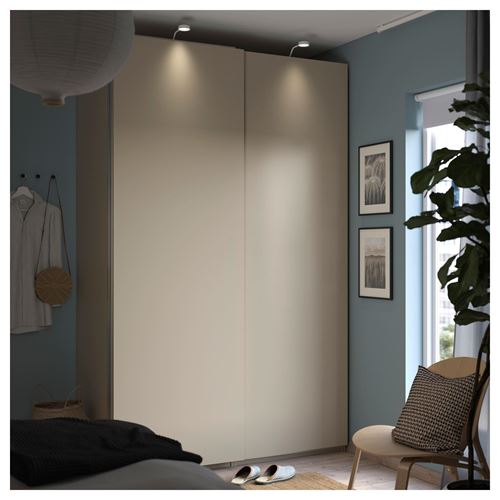 PAX/HASVIK PAX sürgü kapaklı gardırop, bej, 150x66x236 cm