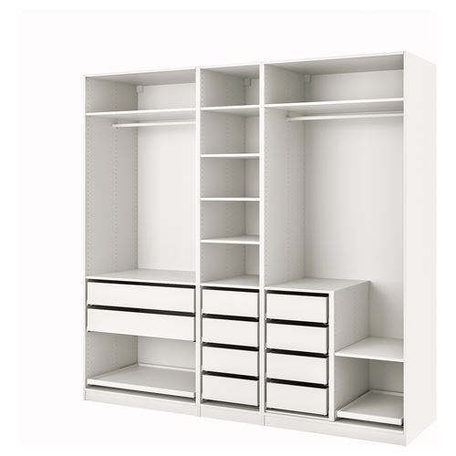 PAX PAX açık gardırop, beyaz, 250x58x236 cm