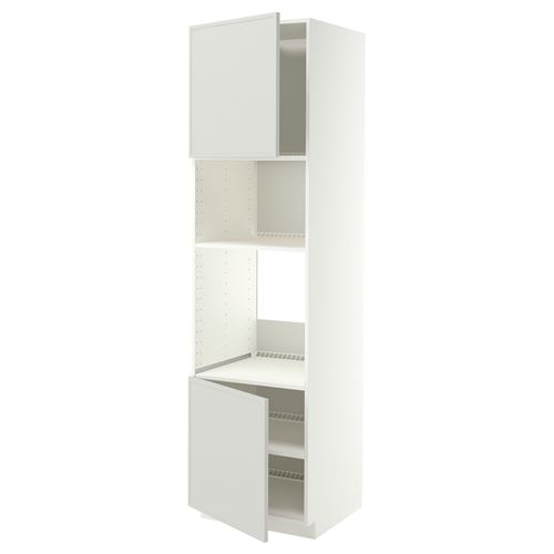 METOD fırın-mikrodalga fırın boy dolabı, ASPUDDEN açık gri, 60x60x220 cm, 2 kapaklı