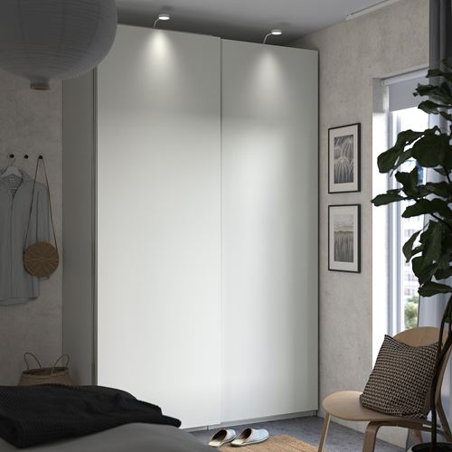 PAX/HASVIK PAX sürgü kapaklı gardırop, beyaz, 150x66x236 cm
