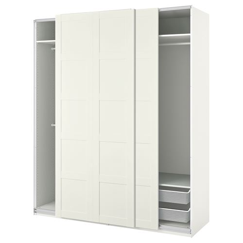 PAX/BERGSBO PAX sürgü kapaklı gardırop, beyaz, 200x66x236 cm