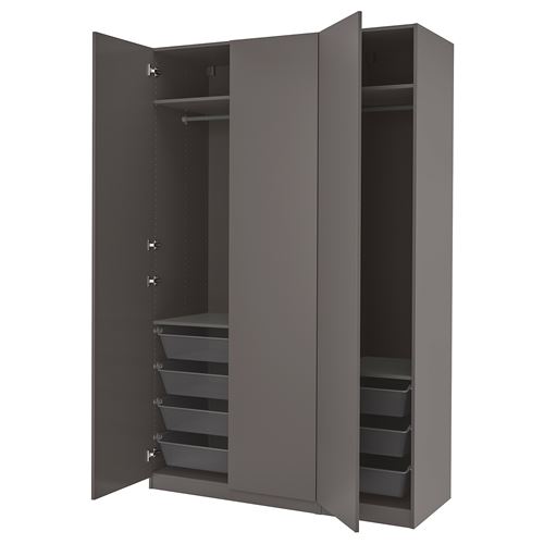 PAX/FORSAND PAX gardırop, koyu gri, 150x60x236 cm
