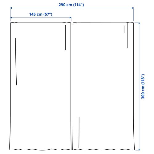 SNÖRUTA fon perde/2 kanat, açık gri-bej-beyaz, 145x300 cm, ışık filtreleyici, polyester
