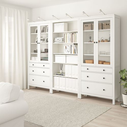 HEMNES vitrin, beyaz vernik, 270x197 cm