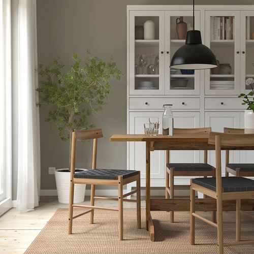 NACKANÄS döşemeli ahşap sandalye, akasya