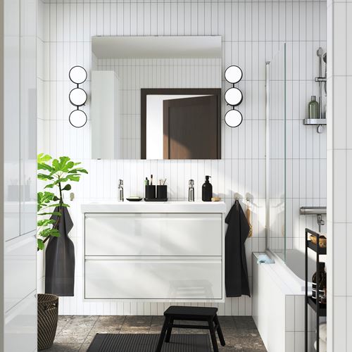 LETTAN banyo aynası, renksiz, 100x95 cm