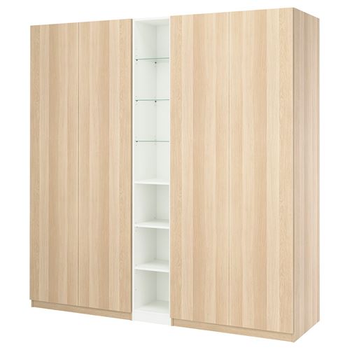 PAX/FORSAND PAX gardırop, beyaz-ağartılmış meşe görünümlü, 235x60x236 cm