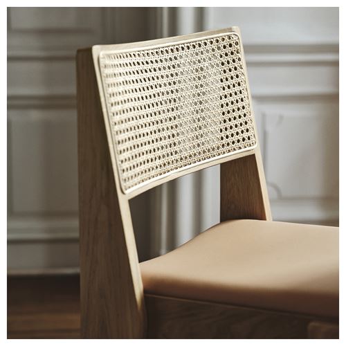 STOCKHOLM 2025 döşemeli ahşap sandalye, meşe-rattan