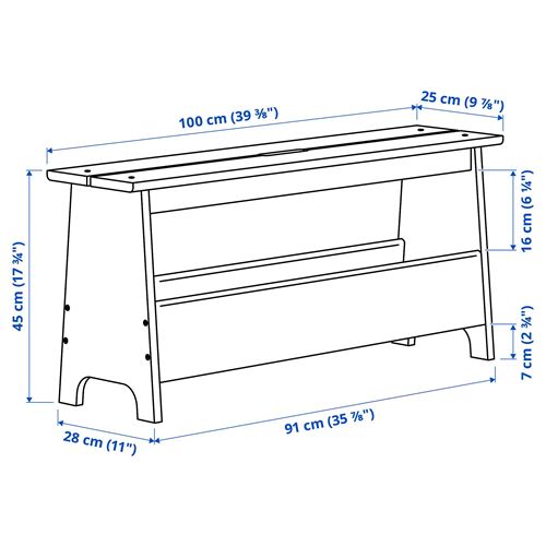 PERJOHAN bank, çam, 100 cm