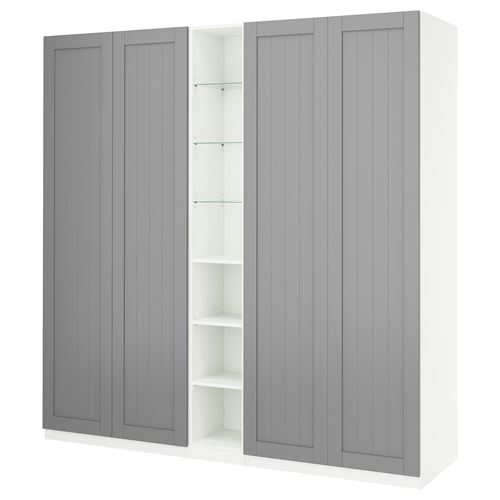 PAX/GULLABERG PAX gardırop, beyaz-gri, 235x60x236 cm