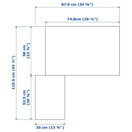 PAX/FARDAL/ÅHEIM PAX köşe gardırop, parlak cila beyaz-ayna, 111/88x236 cm