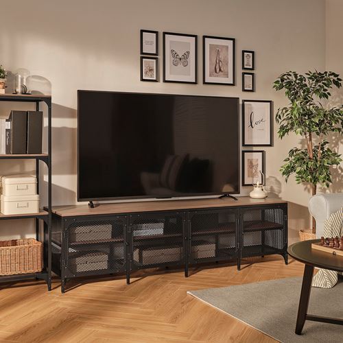 FJÄLLBO tv sehpası, siyah, 198x45x54 cm