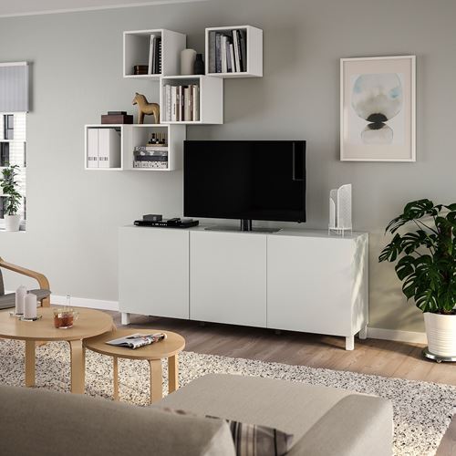BESTÅ/EKET tv ünitesi, beyaz, 180x42x220 cm, LAPPVIKEN
