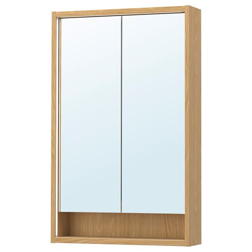 FAXÄLVEN banyo duvar dolabı, meşe görünümlü, 60x15x95 cm
