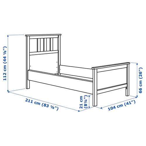 HEMNES/LURÖY tek kişilik karyola, beyaz vernik, 90x200 cm