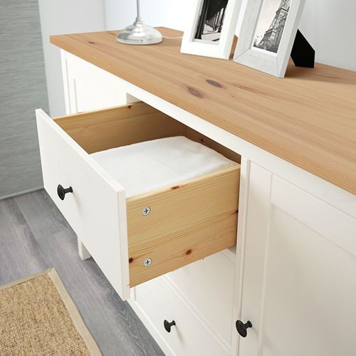 HEMNES konsol, açık kahverengi-beyaz, 157x88 cm