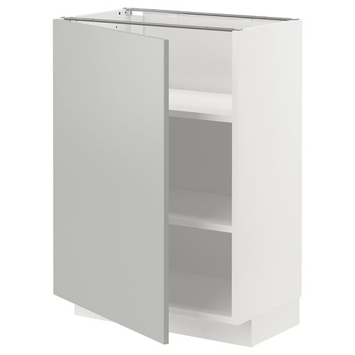 METOD kapaklı alt dolap, HAVSTORP açık gri-koyu gri, 60x37 cm, 1 kapaklı ve 2 raflı