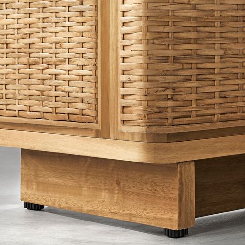 FRYKSÅS kapaklı dolap, rattan, 81x124 cm