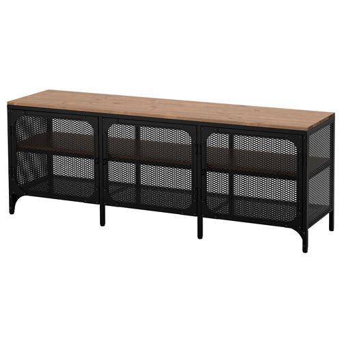 FJÄLLBO tv sehpası, siyah, 150x54 cm
