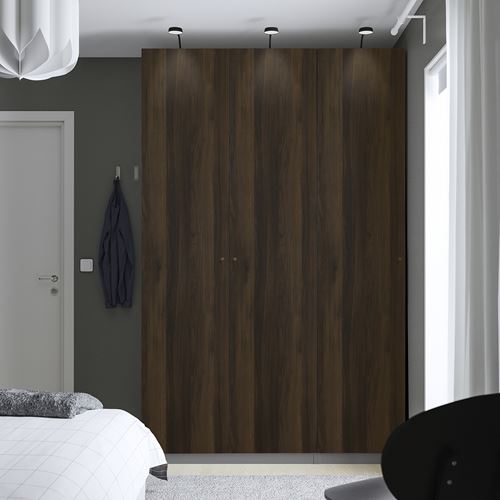 PAX/STORKLINTA PAX gardırop, koyu gri-koyu kahve boyalı meşe görünümlü, 150x60x236 cm