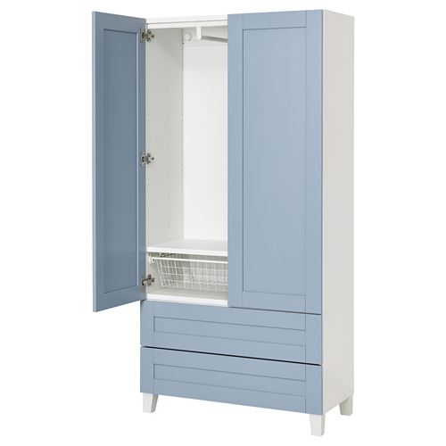 PLATSA/SANNIDAL PLATSA gardırop, beyaz-mavi, 80x42x173 cm