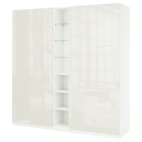 PAX/FARDAL PAX gardırop, beyaz-parlak cila, 235x60x236 cm
