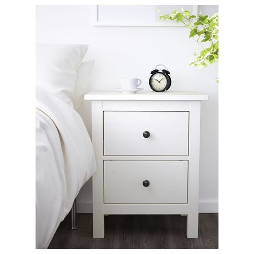 HEMNES komodin, beyaz vernik, 54x66 cm
