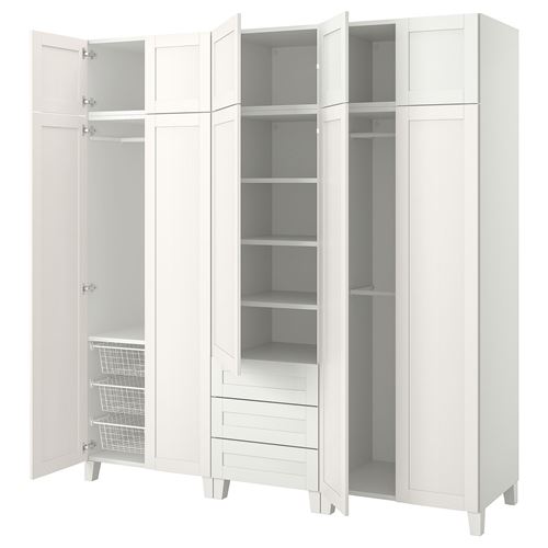PLATSA/SANNIDAL PLATSA gardırop, beyaz, 220x57x231 cm
