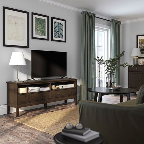 IDANÄS tv sehpası, koyu kahve, 162x40x63 cm
